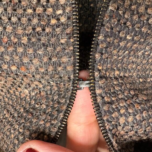 Akris Size 10 Blazer Jacket Wool Silk Blend Zipper Detail Tweed Fall Winter - Picture 8 of 16